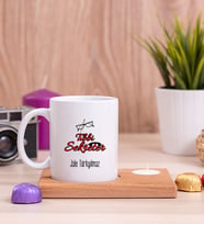 Tıbbi Sekreter Ahşap Altlıklı Mumlu Beyaz Kupa Bardak