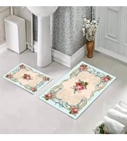 Banyo Halısı Ikili Klozet Takımı Kaymaz Tabanlı (60 xm x 100 cm + 40 cm x 60 cm) 