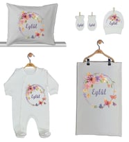 Pia Baby GL 1923-02 İsme Özel Beşli Tulum Set