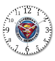 Superman Duvar Saati Bombeli  Gercek Cam
