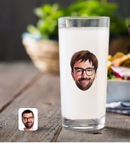 BK Gift Kişiye Özel Erkek Yüz Karikatürlü Rakı Bardağı-1 (Beyaz)
