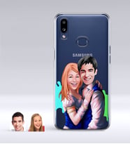 BK Gift Kişiye Özel Sevgililer Karikatürlü Samsung Galaxy A10s İnce Şeffaf Silikon Telefon Kapağı-40 (Beyaz)