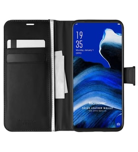 Microsonic Oppo Reno 2Z Kılıf Delux Leather Wallet Siyah