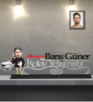 Kişiye Özel İş Adamı Karikatürlü Kolay Yetişmiyor Ahşap Biblo Bay-20