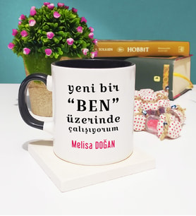 Motto Yeni Bir Ben Kupa Bardak Siyah