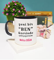 Motto Yeni Bir Ben Kupa Bardak Siyah
