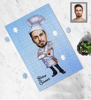 Kişiye Özel Kasap Karikatürlü A4 99 Parça Puzzle Bay-1