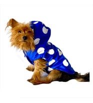 Mega Dots Blue Yağmurluk Kapşonlu  Köpek Yağmurluğu  (Mavi)