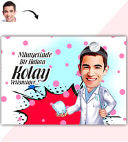 BK Gift Kişiye Özel Bay Diş Hekimi Karikatür Baskılı Yaş Pasta İçin Yenilebilir Şekerli Kağıt  3(Sadece Kağıt)