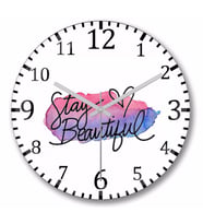 Stay Beautiful  Duvar Saati Bombeli Gercek Cam