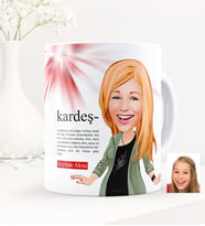 BK Gift Kişiye Özel Kardeş Karikatürlü Beyaz Kupa Bardak - 2