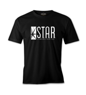 Flash - S.T.A.R. Laboratories Siyah Erkek Tshirt