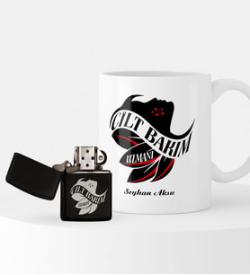 BK Gift Kişiye Özel Cilt Bakım Uzmanı Temalı Çakmak ve Kupa Hediye Seti - 2