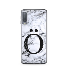 Samsung A7 (2017) Beyaz Mermer Harf Tasarımlı Telefon Kılıfı Ö-Harfi 