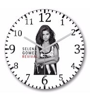 Selena   Gomez   Duvar Saati Bombeli Gercek Cam