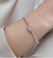 Mode Silver Rose gold taşlı gümüş bilezik