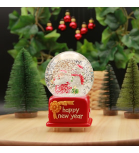 Yılbaşı Kar Küresi Işıklı ve Müzikli Happy New Year