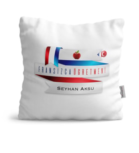 BK Gift Kişiye Özel Fransızca Öğretmeni Dekoratif Yastık  2