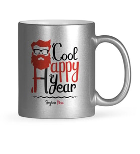 BK Gift Kişiye Özel Noel Baba Mutlu Yıllar Gümüş Yaldızlı Kupa Bardak  4