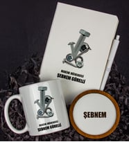 Kişiye Özel Makine Mühendisi Tasarım Defter Kalem Kupa Ve Bardak Altlığı Hediye Seti 81415