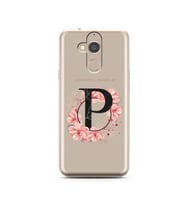 Pembe Çiçekli Harf Tasarım Süper Şeffaf Silikon Telefon Kılıfı General Mobile GM