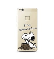 Snoopy Tasarımlı Süper Şeffaf Silikon Telefon Kılıfı Huawei P10 Lite 