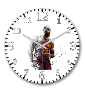 Cleveland Cavaliers Lebron James Duvar Saati Bombeli Gercek Cam