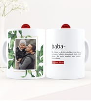BK Gift Kişiye Özel Fotoğraflı Baba Anlamı Beyaz Kupa Bardak - 1