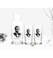 BK Gift Kişiye Özel Renkli Baskılı Atatürk Temalı İkili Rakı Bardağı ve Karaf Hediye Seti-14 (Model 1)