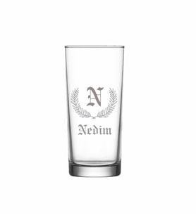 Kişiye Özel N Baş Harfli ve İsimli Tekli Rakı Bardağı  Model 26