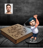 Kişiye Özel Golfçü Karikatürlü Ahşap Biblo Kutulu Bay-2