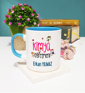 Kimya Öğretmeni Tasarımlı Kişiye Özel Kimya Öğretmeni Kupa Bardak Mavi