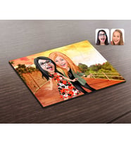 BK Gift Kişiye Özel Kız Kardeş Karikatürlü Ahşap Puzzle-1