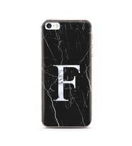 Iphone 5 Siyah Mermer Harf Tasarımlı Telefon Kılıfı F-Harfi 