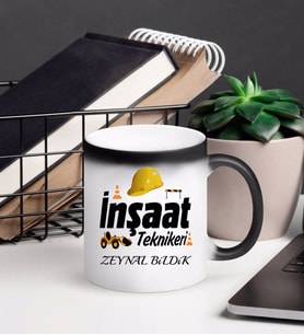 İnşaat Teknikeri Kupa Bardağı Sihirli (Beyaz)