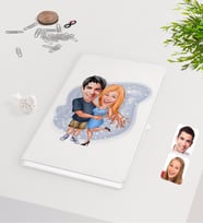 BK Gift Kişiye Özel Sevgililer Karikatürlü Beyaz Defter-14