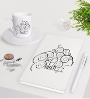 BK Gift Kişiye Özel Saç Stilisti Beyaz Defter Kalem Türk Kahvesi Fincanı Seti-1 (Model 1)