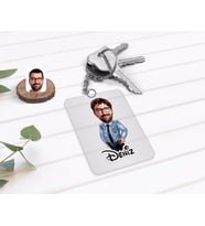 BK Gift Kişiye Özel Erkek Polis Karikatürlü Şeffaf Pleksi Anahtarlık-1 (Beyaz)