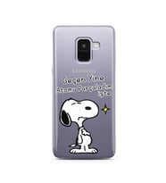 Snoopy Tasarımlı Süper Şeffaf Silikon Telefon Kılıfı Samsung A8 (2018)  
