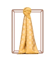 İpekevi Gold Semi Monogram Desenli İpek Şal