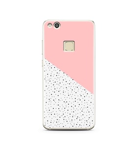 Pembe Puantiye Tasarımlı Süper Şeffaf Silikon Telefon Kılıfı Huawei P10 Lite   
