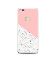 Pembe Puantiye Tasarımlı Süper Şeffaf Silikon Telefon Kılıfı Huawei P10 Lite   