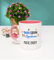 Beden Eğitimi Öğretmeni Kupa Bardak Pembe
