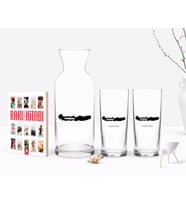 BK Gift Kişiye Özel Renkli Baskılı Trabzon Tasarımlı Turistik İkili Rakı Bardağı Karaf ve Cep Kitabı Hediye Seti-2 (Model 1)