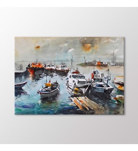 Arty Tablo Suluboya Tekneler ve İstanbul Tablo (Karışık)