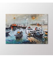 Arty Tablo Suluboya Tekneler ve İstanbul Tablo (Karışık)
