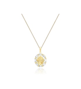 Diamond Line-Gülaylar Altın 14 Ayar Baget Taşlı Kolye