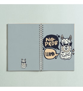 No ProbLama Lama Tasarım Spiralli A5 96 Yaprak Çizgisiz Defter PYTKDT0234