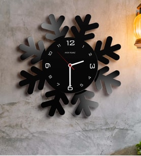 BK Gift Kişiye Özel Kar Tanesi Ahşap Duvar Saati Model 4a