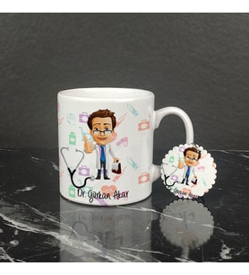 Doktor Kupa Bardak ve Anahtarlık Set 001